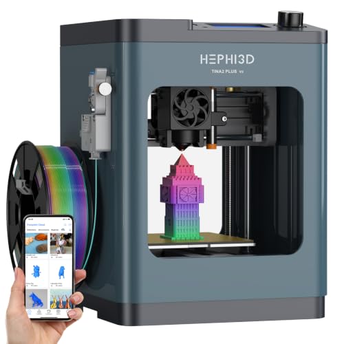 Hephi3d TINA2 Plus 3D Printer for Beginners, Fully Assembled Ready to Print