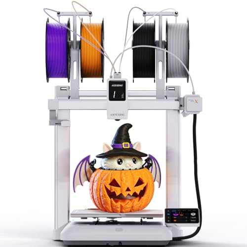 Anycubic Kobra X Multicolor 3D Printer, Easy One-Click Printing | 2X Faster, 600mm/s High Speed 3D Printers for Beginners & Family, 4-Color Built-in, 260x260x260m³, Easy to Use FDM 3D Printer