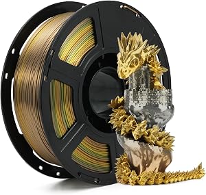 FLASHFORGE Silk PLA Gradient Metal Rainbow Filament, Silk Multicolored Color Change 3D Pri