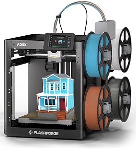 FLASHFORGE AD5X Multi-Color 3D Printer 4 Colors with IFS, Fully Auto Leveling FDM 3D Print