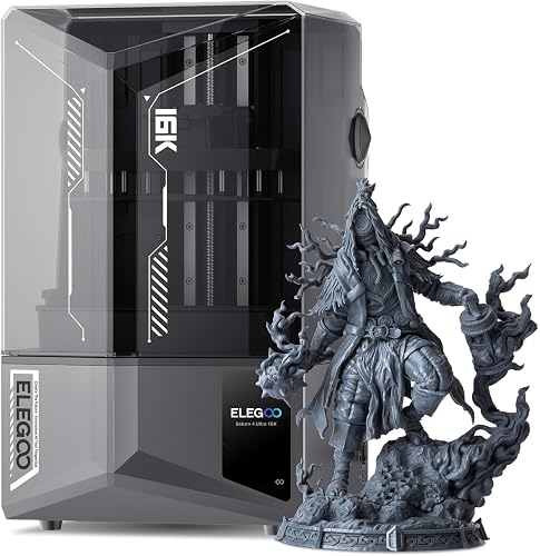 ELEGOO Saturn 4 Ultra 16K Resin 3D Printer, 10" 16K Mono LCD Resin Printer with Smart Mechanical Sensor, Heated Resin Tank, Auto-Leveling, 150mm/h Fast Printing, Print Size 8.33 × 4.66 × 8.66 Inch