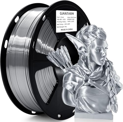 GIANTARM Silk Metallic Silver PLA 3D Printer Filament 1kg Spool, 1.75m — Real-world performance testing in action