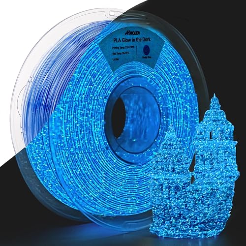 AMOLEN 3D PLA Printer Filament, 1.75mm Glow in The Dark Shiny Firefly — Our recommended configuration for best results