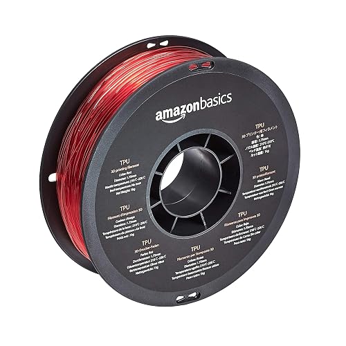 Amazon Basics TPU 3D Printer Filament, 1.75mm, Red, 1 kg Spool (2.2 lb — Build quality and design details up close