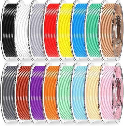 RAMBERY 16 Colors PLA+ Filament Bundle 1.75mm, PLA Plus Multicolor 3D — Our recommended configuration for best results