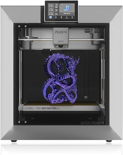 QIDI PLUS4 3D Printer, Max 600mm/s High-Speed Printing, 65℃ Chamber Heat, Fully Auto Leveling, 370°C Direct Extruder with Integrated Nozzle, Support PPS-CF Filaments, Large Print Size 12"x12"x11"