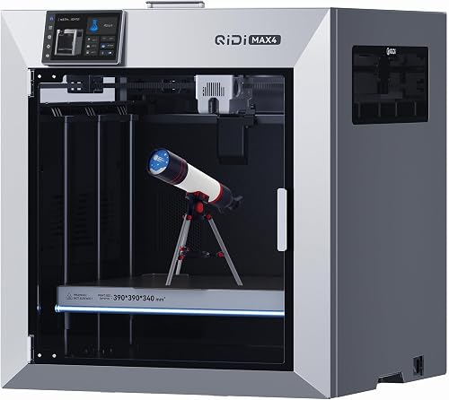 QIDI Max4 3D Printer, 390×390×340mm Large Build Volume, 65℃ Heated Chamber FDM 3D Printers, Max 800mm/s High Speed, Supports Up to 16-Colors/Multi Materials with QIDI BOX, CoreXY & Auto Bed Leveling
