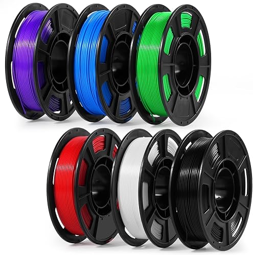 Dynta 3D Printer Filament 250g 53mm Spool - 1.75mm High Precision Regular PLA Compatible with FLASHFORGE, Bambu Lab A1, Creality Ender-3 V3, Black, White, Red, Green, Blue, Purple for Beginners