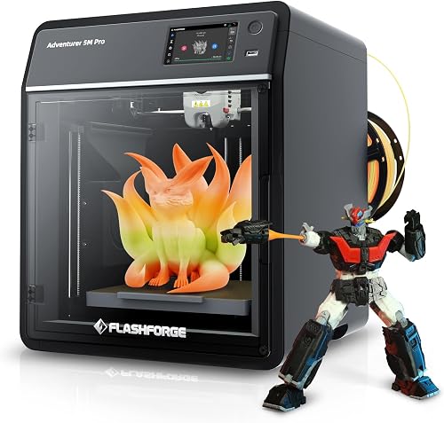 FLASHFORGE 3D Printer AD5M Pro with 250g PLA, 600mm/s High Speed CoreXY High Precision Printing, 280℃ Quick-Swap 0.4 & 0.6mm Hotend, 50dB Silence and Built-in Camera, Build Volume 220 <em> 220 </em> 220mm